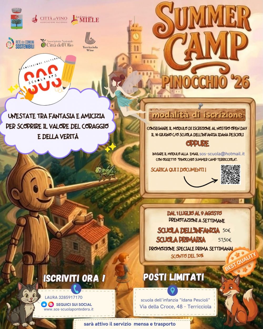 Locandina Summer Camp 2026 - Scuola dell&rsquo;Infanzia, Terricciola